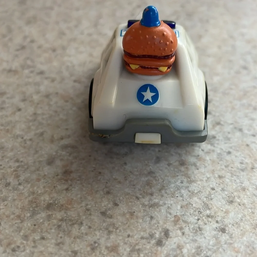 VTG McDonald's Happy Meal Big Mac police car toy White and Blue pullback moves
